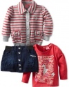 Baby Phat Infant 3 PC Denim Jacket/ Skirt Set,Dark Wash,24 Months