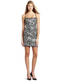 Laundry By Shelli Segal Women's Tiger Stripe Sequins Slip Dress, Black/White, 10