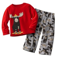 Carter's Boys 2-piece Long Sleeve Micro Fleece Magnificent Moose Pajamas Set - Size 6 Kids