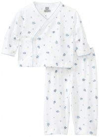 Noa Lily Baby-Boys Newborn Turtle Print Kimono Set, White, Newborn