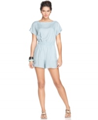 An allover heart prints adds an irreverent appeal to this BCBGeneration romper -- add wedges to up the hot factor!