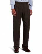 Haggar Men's Micro Houndstooth Pleat Front Expandable Waist Dress Pant