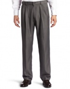 Haggar Mens Cool 18 Gabardine Pleat Front Pant