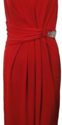 Ellen Tracy Women's Sleeveless Beaded Red Dress 14 [Apparel] [Apparel]