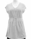 Eileen Fisher Pearl Grey Organic Cotton Knit V-Neck Sleeveless Tunic Top 2X