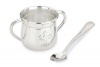 Reed & Barton Abbey Silverplated Two Handle Baby Cup and Infant Feeding Spoon Set