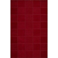 Nourison Westport Squares Red 3.6-Feet by 5.6-Feet 100% Wool Area Rug