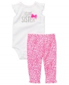 She'll be proud to be the little sister in this adorable bodysuit and animal print leggings set by Carter's. Bodysuit has snaps at neck and leg openings for easy changes.