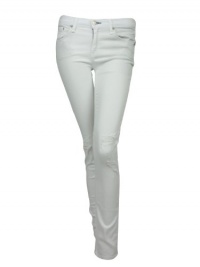 Rag & Bone/JEAN womens white skinny stretch distressed jeans 26