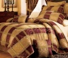 7PCS MAROON JEWEL PATCHWORK COMFORTER BED IN A BAG KING