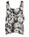 Gryphon Womens Uneven Printed Sheer Tank Top