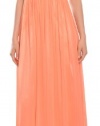 Aidan Mattox Beaded Chiffon Long Halter Evening Gown Dress