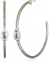 Judith Jack Sterling Silver, Marcasite and Blue Topaz Hoop Earrings