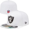 NFL Mens Oakland Raiders On Field 5950 White Cap By New Era