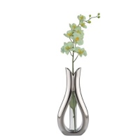 Nambe Tulip Bud Vase with White Orchid