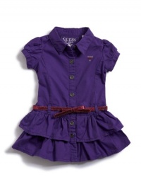 GUESS Kids Girls Little Girl Twill Dress, PURPLE (4)