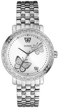 Guess Women's G86013L Silver Stainless-Steel Quartz Watch with White Dial