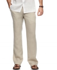 Keep your casual look polished with these lightweight linen pants from Perry Ellis.