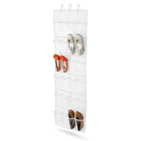 Honey-Can-Do SFT-01242 Over The Door Clear Shoe Organizer/Storage Rack, White