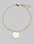 From the Love Plus Collection. A small disc charm with an 'I love you' engraving hangs on a thin chain.18k yellow gold Disc charm Length, about 7 Lobster clasp closure Made in Italy