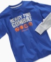 Before he hits the field, suit him up in confidence with this Ready for Combat layered tee from Champion.