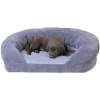 K&H Ortho Bolster Sleeper Pet Bed, Medium 30-Inch Round, Gray Velvet