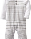 Splendid Littles Baby-boys Newborn Border Stripe Jersey Romper, White, 12-18 Months