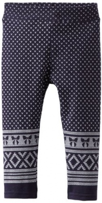 Hartstrings Baby-girls Infant Spandex Printed Legging, Navy Print, 6-9 Months