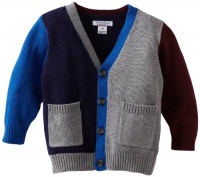 Hartstrings Baby-boys Infant Color Block Cardigan Sweater, Peacoat Navy, 12 Months