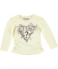 Guess Bowtastic L/S T-Shirt (Sizes 4 - 6X) - cream, 4