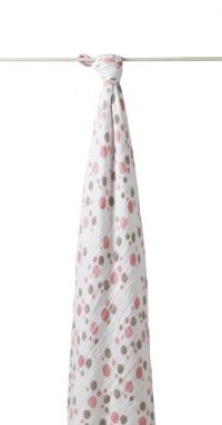 aden + anais Cozy Muslin Swaddling Wrap, Star Light/Pink Dots