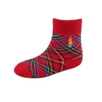 Polo Ralph Lauren infant boys Plaid Crew grippers socks red 1 pair - 6-12 months