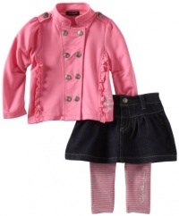 Calvin Klein Baby-Girls Infant Jacket With Denim Skirt And Legging