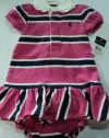 Polo Ralph Lauren Short-sleeved Rugby Dress, Toddler Girls, 18 Months Pink Stripes