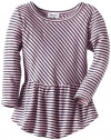 Splendid Littles Baby-Girls Newborn Naples Stripe Peplum Set, Pink Ribbon, 3-6