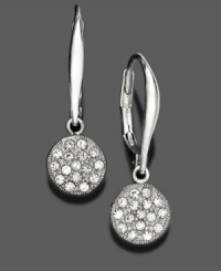 Be a vision with these glittering earrings by Eliot Danori. Featuring crystal accents set in silvertone mixed metal. Approximate drop: 1 inch.