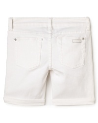 Cute and classic, the denim bermuda short creates a stylish starting point for her warm-weather wardrobe.