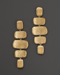 Hand-engraved 18K yellow gold drop earrings from Marco Bicego.