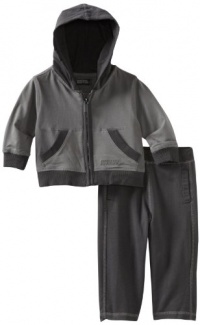 Kenneth Cole Baby-Boys Infant Hooded Jog Set, Gray, 18 Months