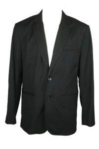 Kenneth Cole Reaction Mens Black Front Runner 2 Button Blazer XL