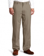 Haggar Men's Flex Gabardine Solid Plain Front Dress Pant