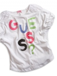 GUESS Kids Girls Big Girl Tunic with Lace Insert at Shoul, WHITE (10/12)