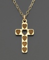 A lovely and meaningful children's gift, this heart design cross pendant is crafted of 14k gold. Chain measures 15 inches.