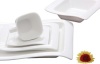 Melange Wave Premium Porcelain 40-Piece Place Setting, Ivory Serving for 8