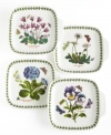 Treat the discerning china collector or naturalist on your gift list to Botanic Garden square canape plates by Portmeirion dinnerware. The dishes feature a different variety of blossoms--from pansies and primrose, to cyclamen and daisies – on white porcelain with vine trim. With a handle for easy carrying.