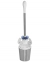 The sleek design and crafty construction of this Stainless Steel Toilet Brush allows you to keep it discretely stored, but always within reach. Includes a canister that automatically springs open when the brush is lifted and neatly stores it when not in use. The brush features a tapered head for deep cleaning under the rim and hard to reach places while the canister features ventilation slots so the brush can easily dry.