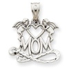 14k White Gold Angels Holding a Heart Mom Pendant 14k White Gold Angels Holding a Heart Mom Pendant