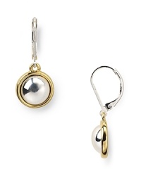 Lauren Ralph Lauren's two-tone button drop earrings lend chic polish to your workday look.