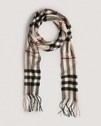 Soft cashmere in a signature Burberry check.