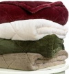 Charter Club Blanket, Reversible Quilted Plush Throw- Wine